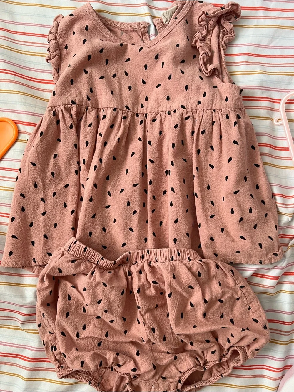 Girls' Pink Ruffle Sleeve Two-Piece Set